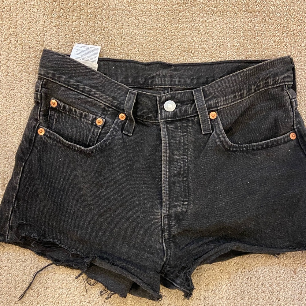 501 black jean shorts
